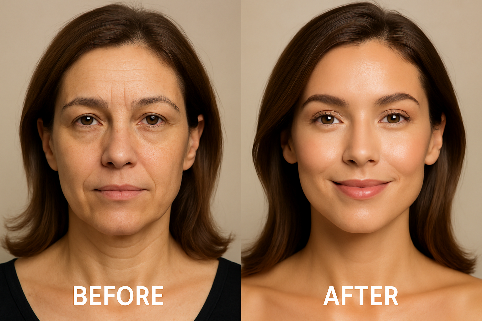 Consistent person before and after treatment