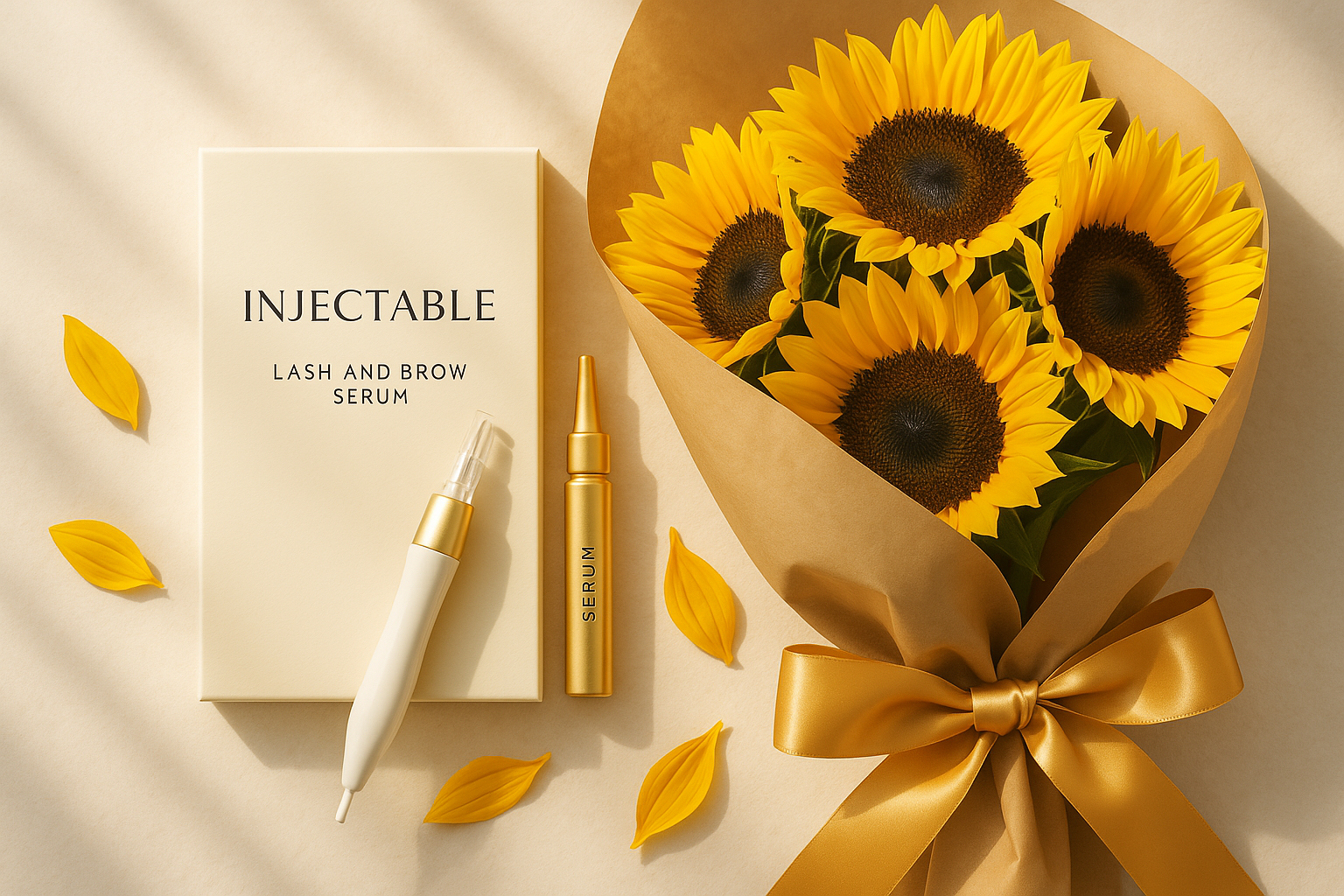Flat Lay with Sunflowers