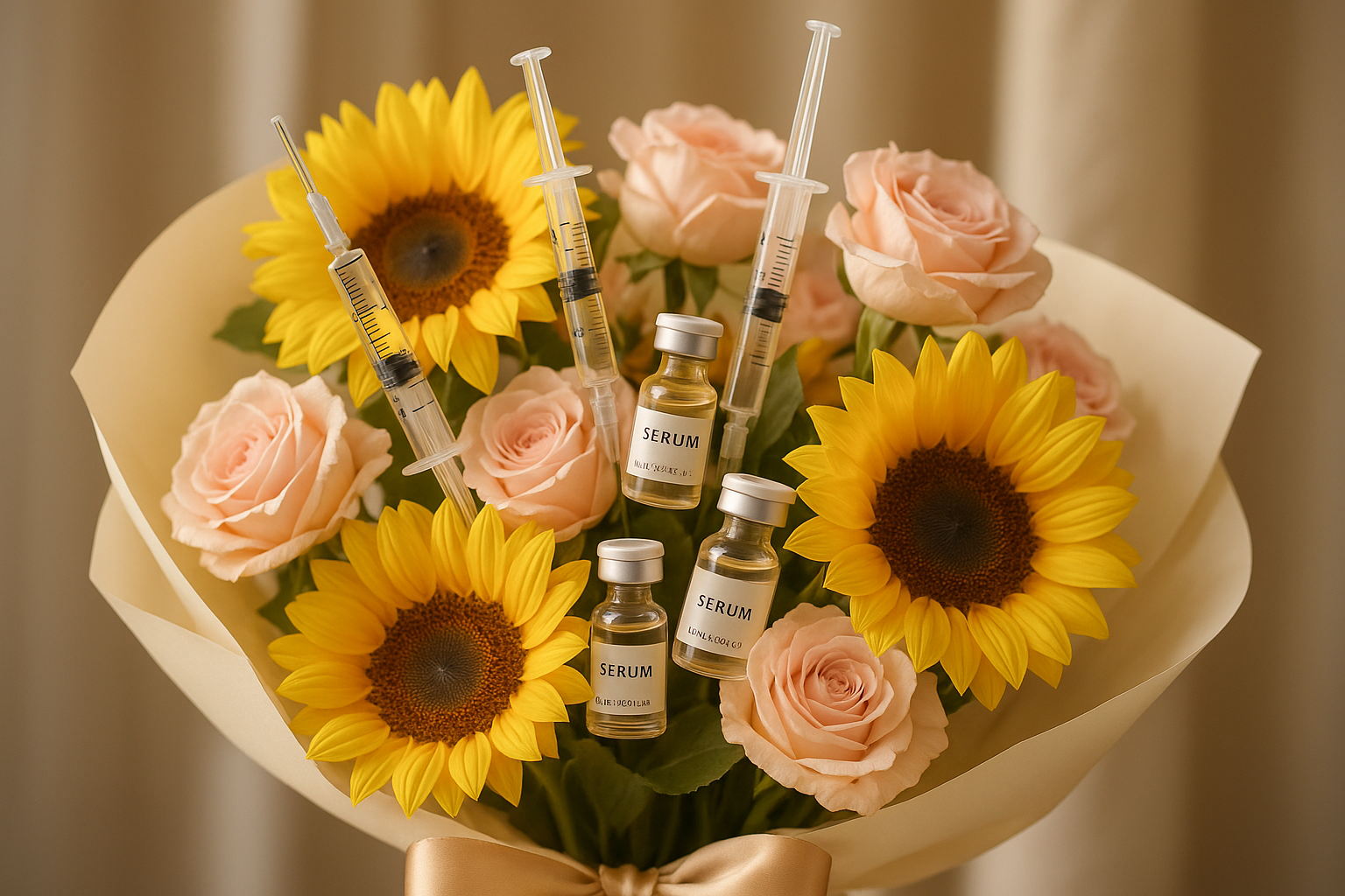 Injectable Routine in Wrapped Bouquet