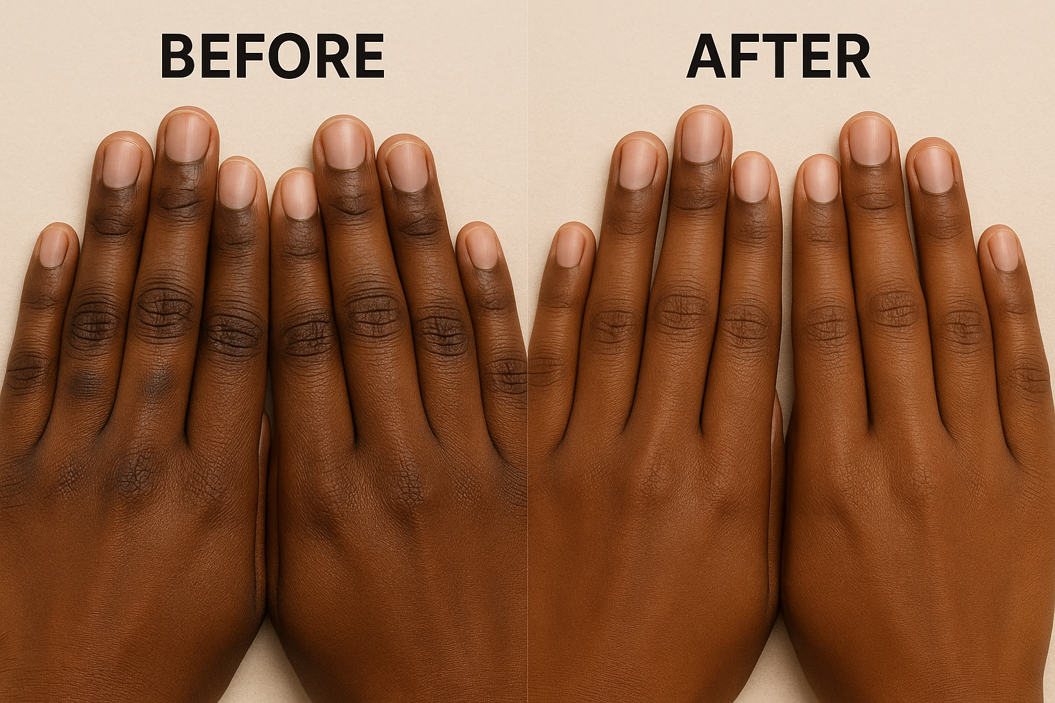 Knuckle discoloration correction preserving natural color
