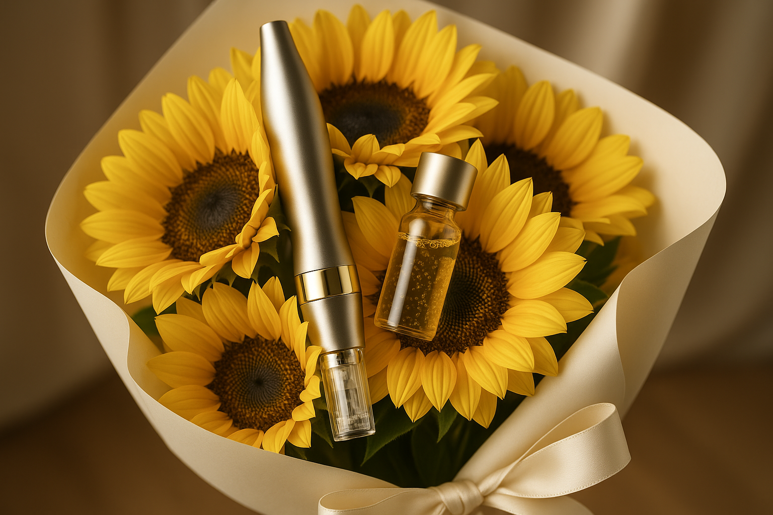 Micro-Needle Pen in Sunflower Bouquet